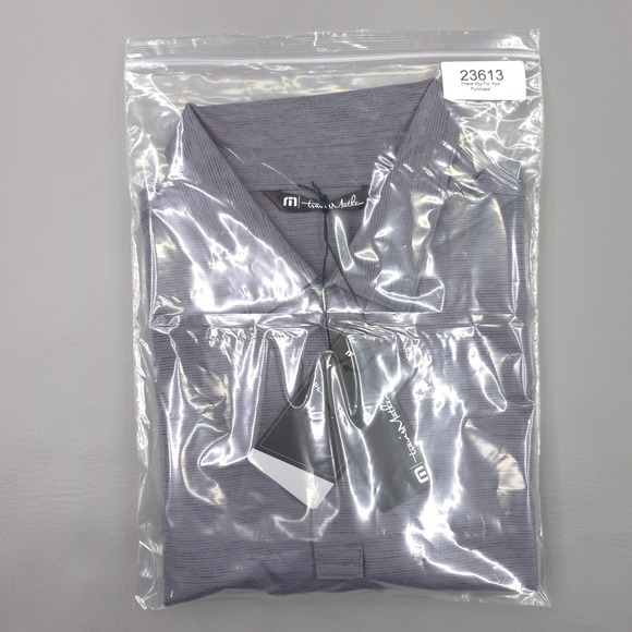 TravisMathew Auckland Slub Polo Shirt Mens Medium Dark Grey Stretch Golf Top - Picture 12 of 12